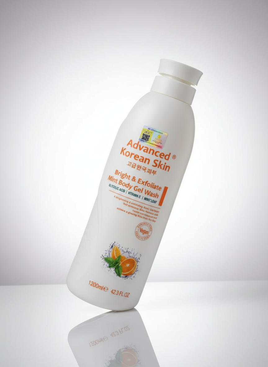 Advanced Korean skin bright and exfoliate  mint body gel wash